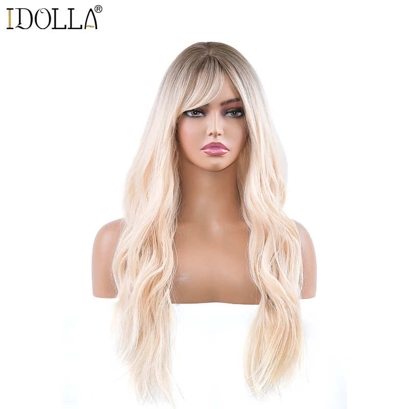 idolla long wave wigs with bangs