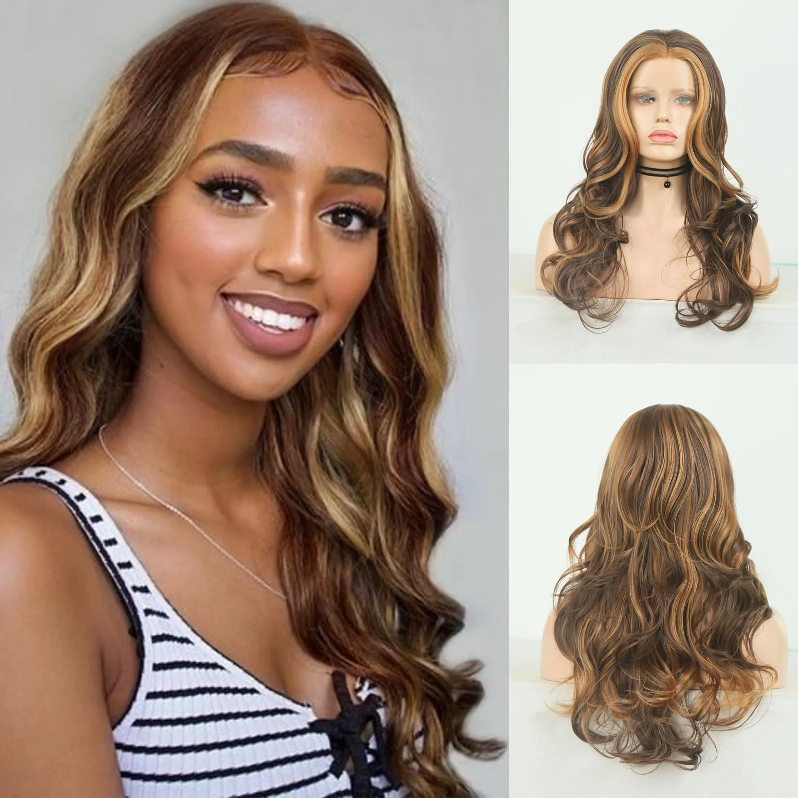 rongduoyi blonde wig synthetic lace wigs